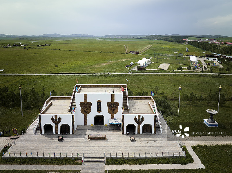 河北省承德市丰宁县大汗行宫景区航拍图片图片素材