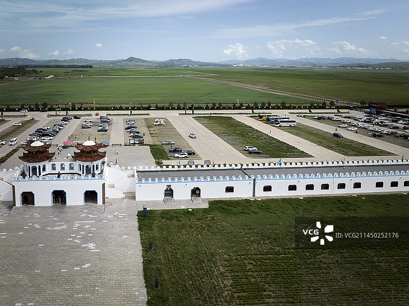 河北省承德市丰宁县大汗行宫景区航拍图片图片素材