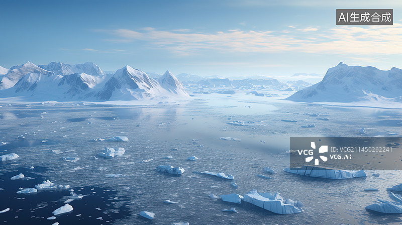 【AI数字艺术】冰川群山图片素材