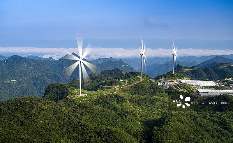 张家界慈利县仙女溪风电机组图片素材
