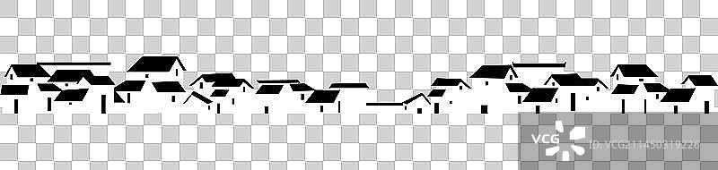 江南乡村里的传统房子建筑元素图片素材