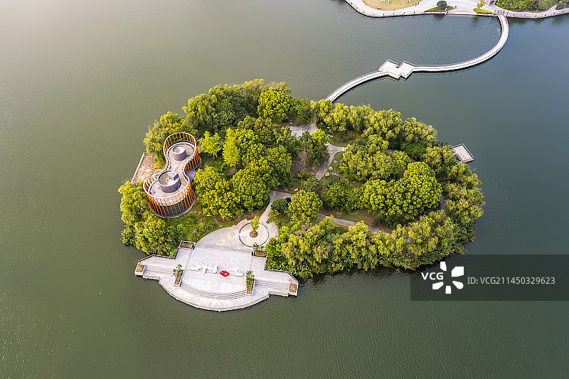 芦墟大渠荡生态公园湖心岛图片素材