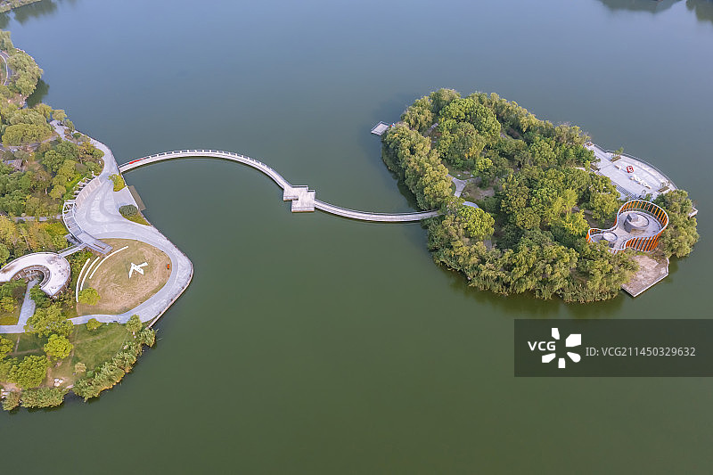 芦墟大渠荡生态公园湖心岛图片素材