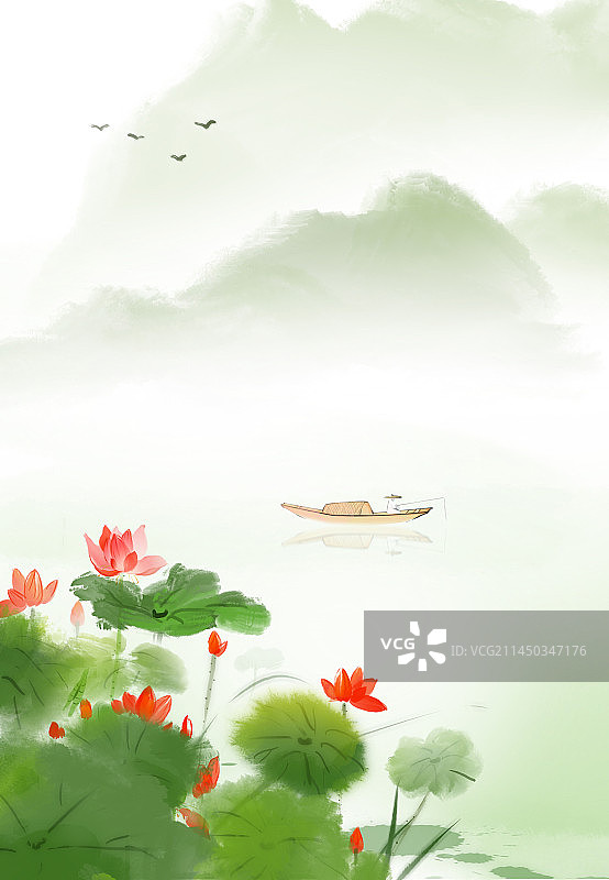 在荷塘里的荷花图片素材