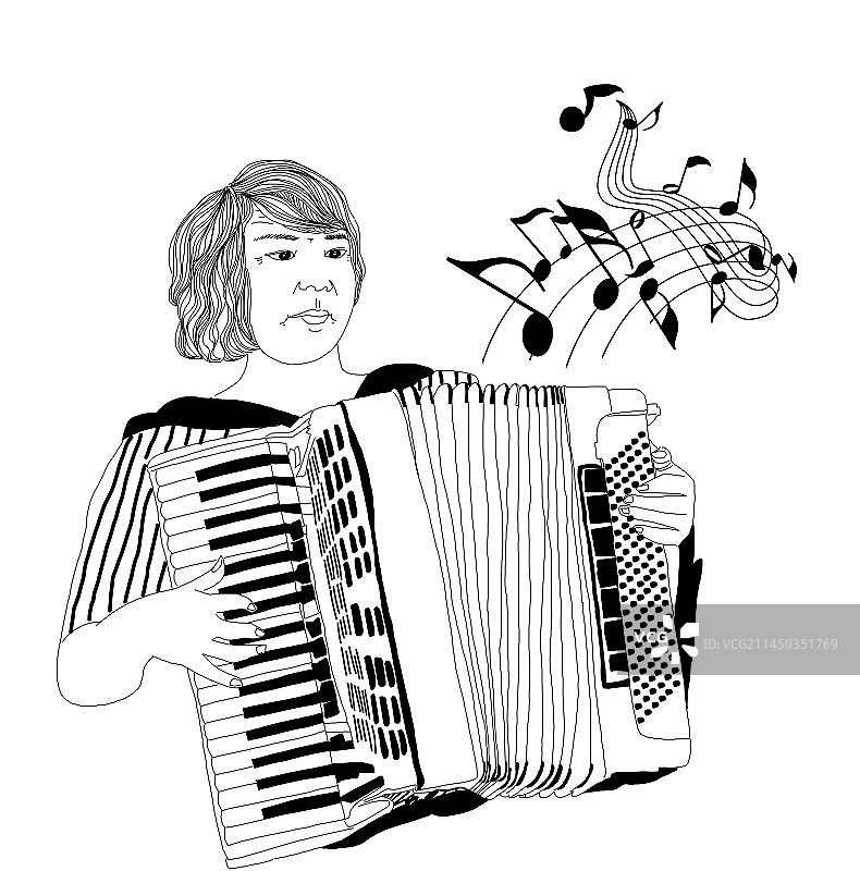 拉手风琴的老师图片素材