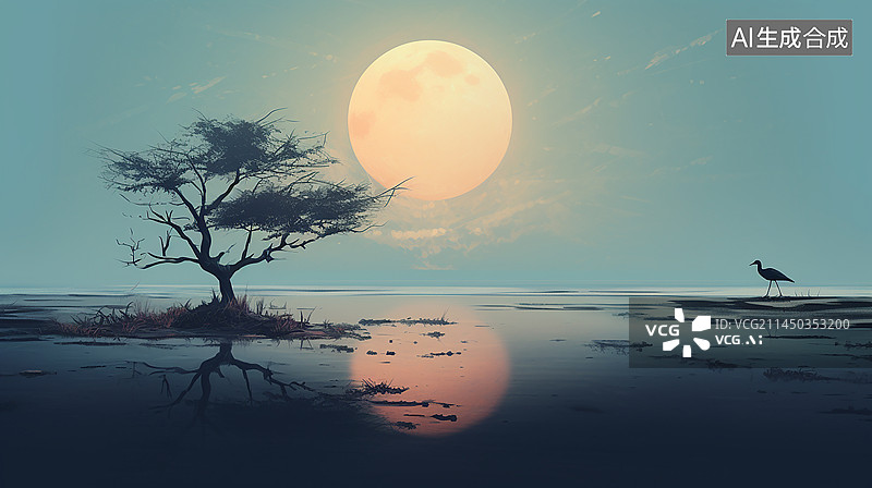 【AI数字艺术】苏轼宋词《卜算子·黄州定慧院寓居作》图片素材