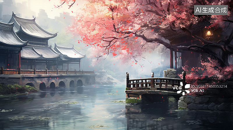 【AI数字艺术】苏轼宋词《望江南·超然台作》图片素材