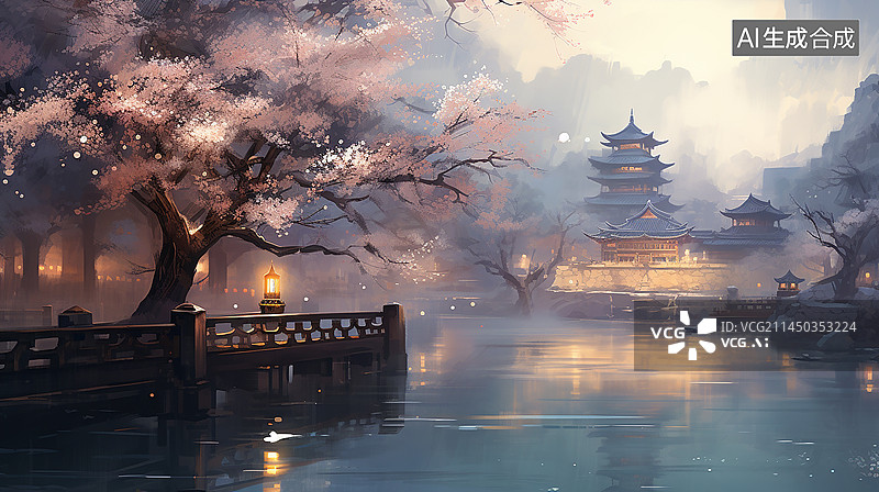 【AI数字艺术】苏轼宋词《望江南·超然台作》图片素材