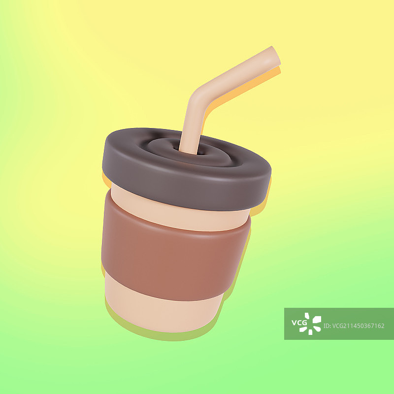 3D立体咖啡杯外卖饮料插画图片素材