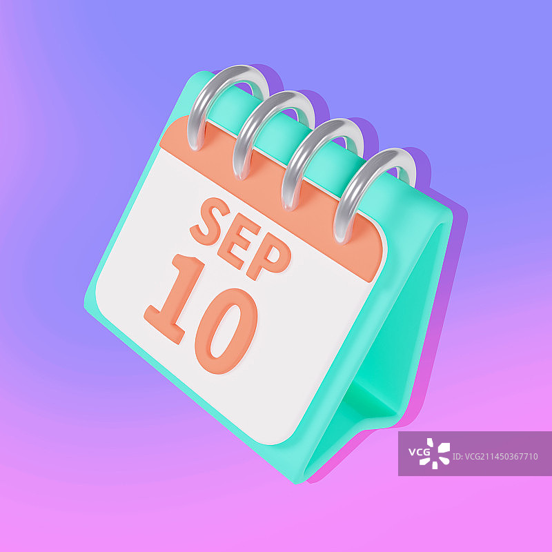 3D立体9月台历桌面摆件插画图片素材