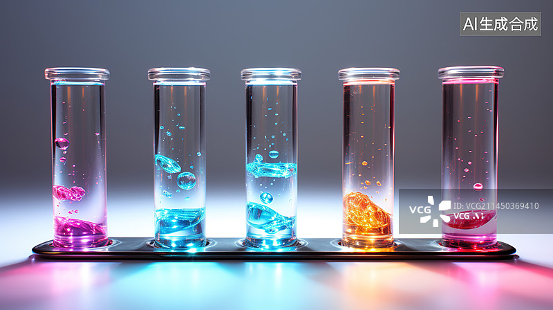 【AI数字艺术】医疗实验室研究试管液体图片素材