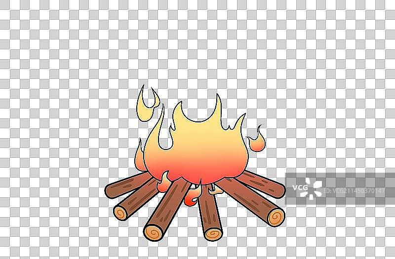 燃烧着的火堆，卡通手绘消防安全宣传教育系列素材图片素材