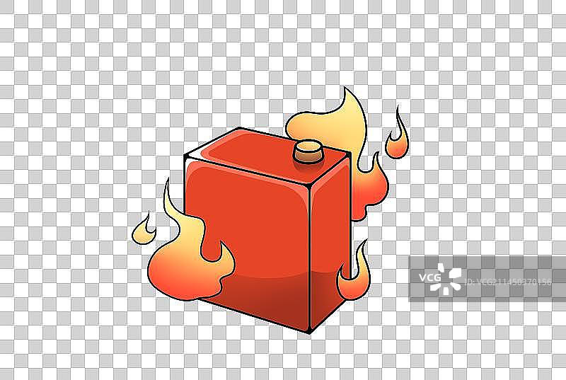 易燃物汽油桶，卡通手绘消防安全宣传教育系列素材图片素材