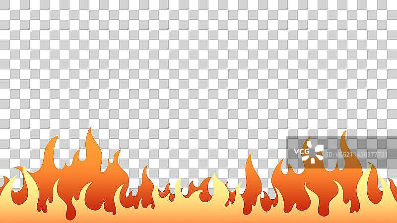扁平渐变燃烧的火海，卡通手绘免扣素材图片素材