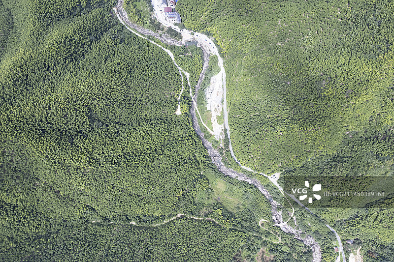 湖州安吉龙王山航拍风光图片素材