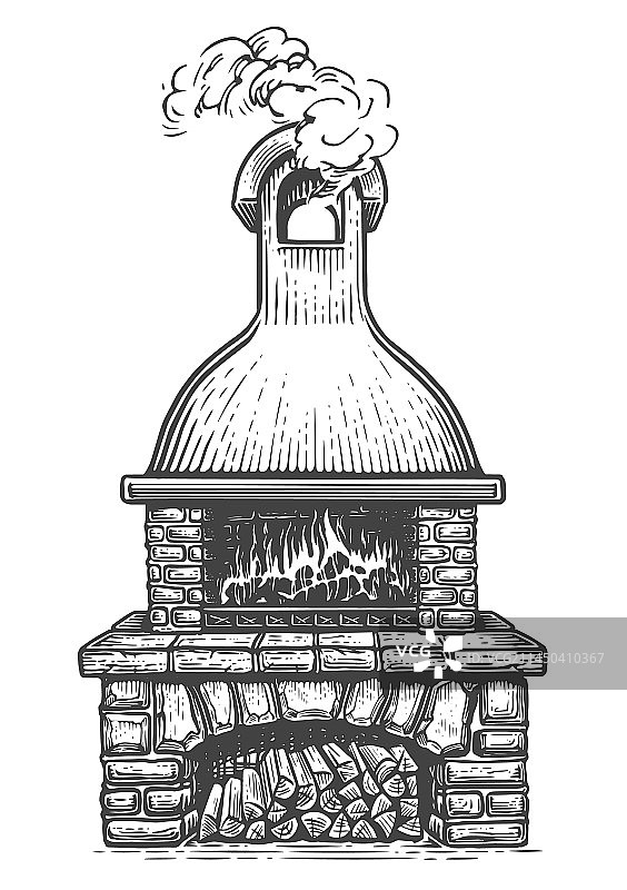 用于烧烤的石制花园烤箱图片素材