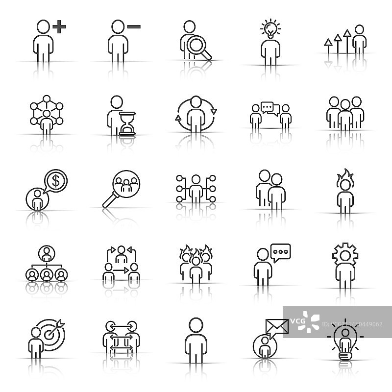 人物领导力线性图标图片素材
