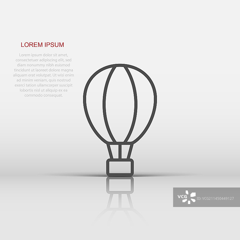 白色背景上的扁平风格航空气球图标图片素材