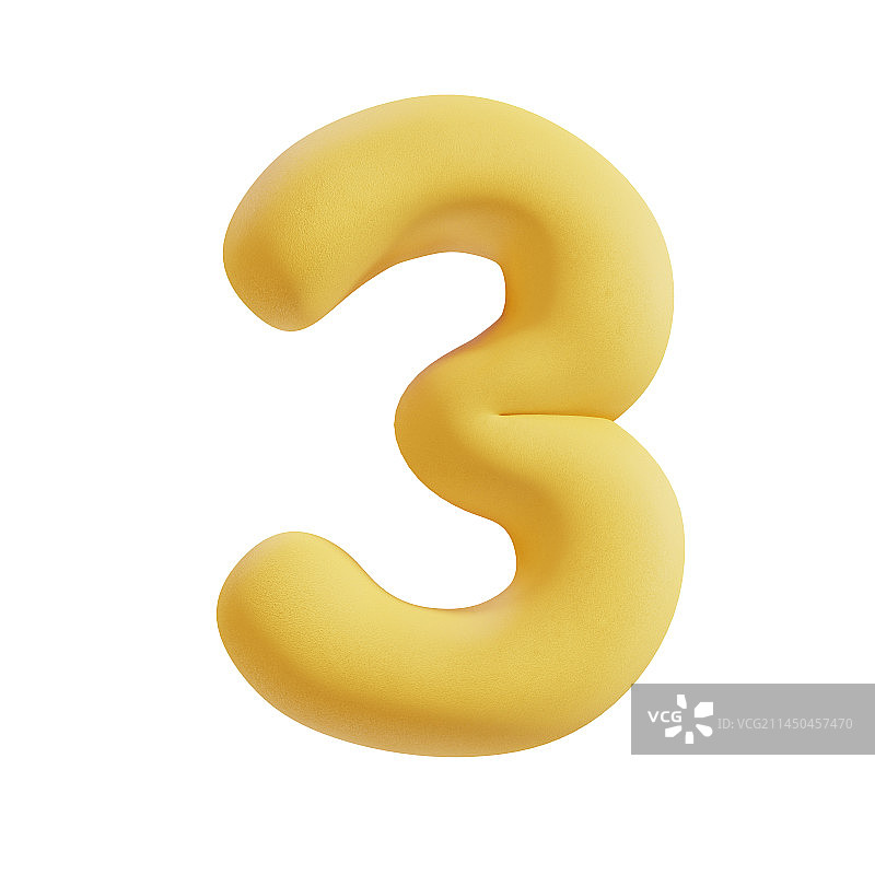 蓬松风格3D数字图形排版 - 3图片素材