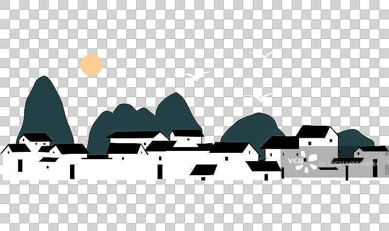江南乡村传统建筑风景元素图片素材