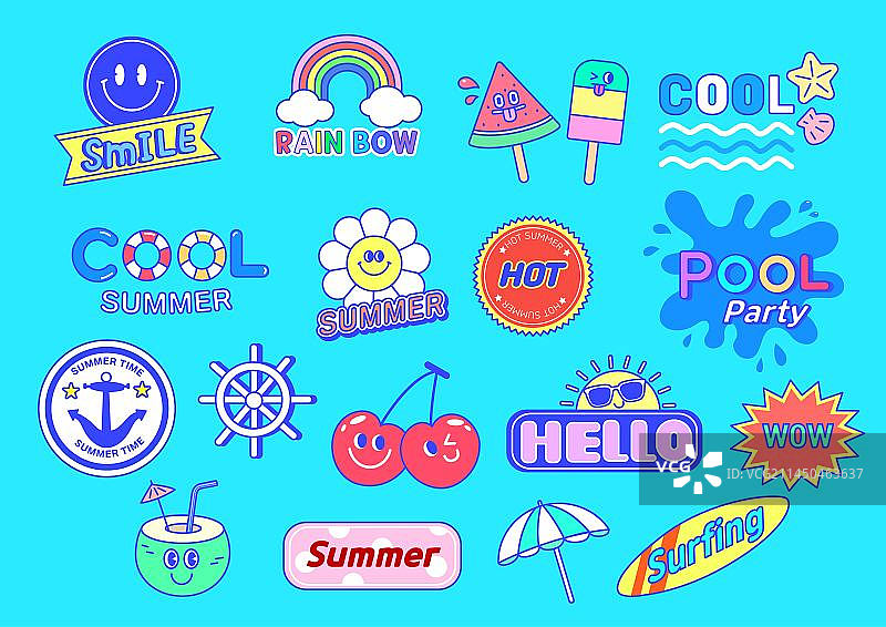 夏季假期表情符号素材图片素材