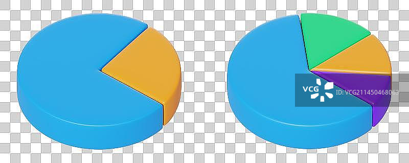 3D效果饼状数据统计图图片素材