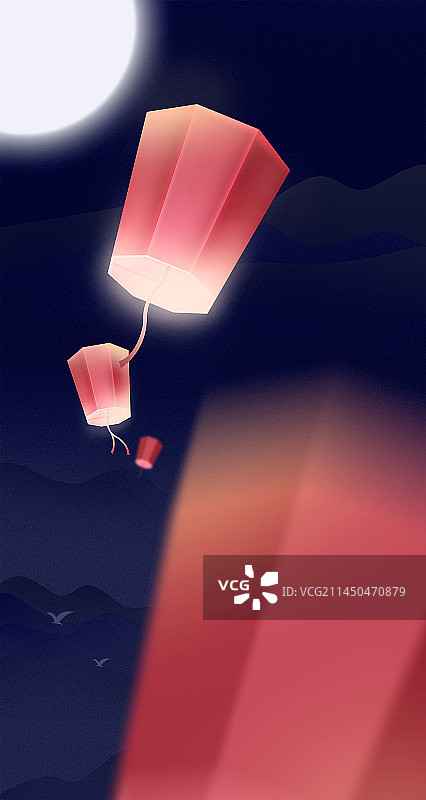 孔明灯背景图片素材