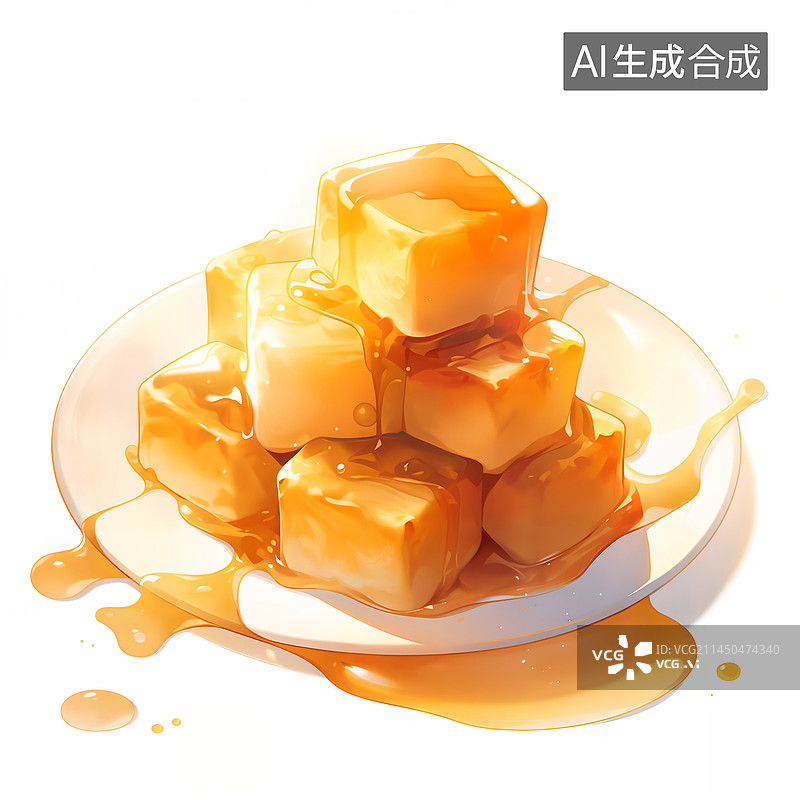 【AI数字艺术】一盘美味的烧豆腐插画图片素材