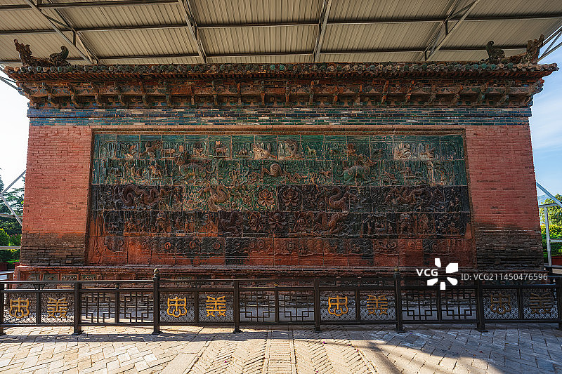 山西省运城市解州关帝庙景区——四龙壁图片素材