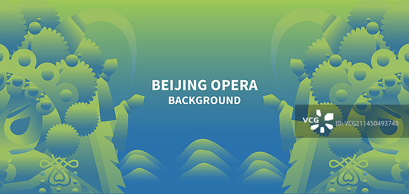 戏剧京剧剪纸国潮风矢量背景图片素材