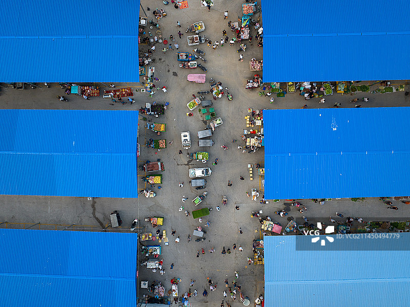 周口大闸路汉阳路菜市场早市图片素材