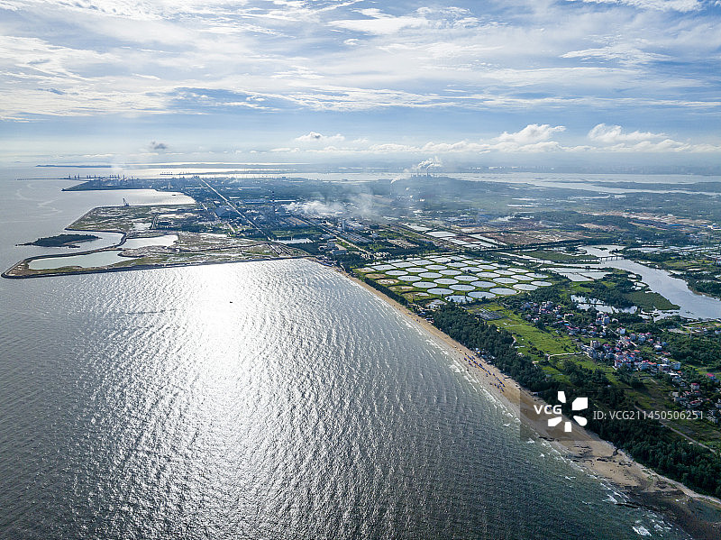 广西防城港市港口区天堂滩航拍图片素材