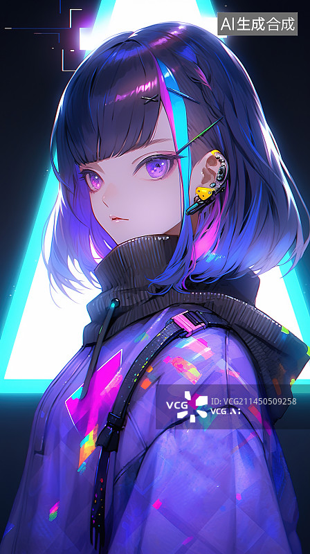 【AI数字艺术】二次元制服少女图片素材