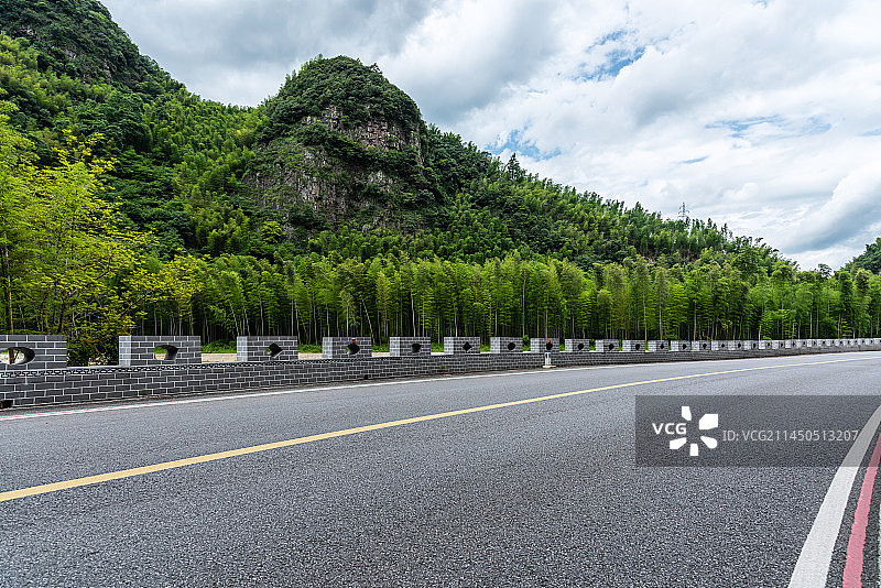 中国安徽皖南川藏线汽车道路背景图片素材