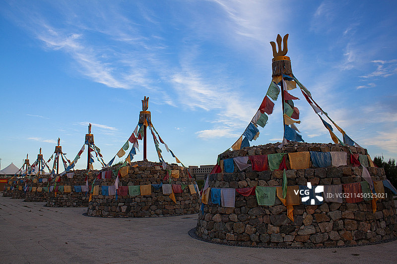 内蒙古民族祭祀敖包图片素材