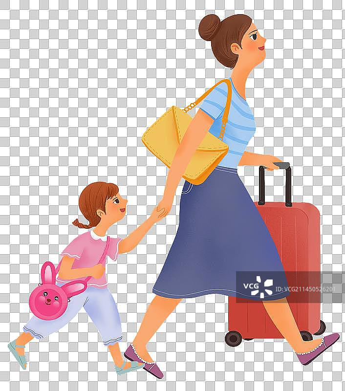 母女途中行走图片素材