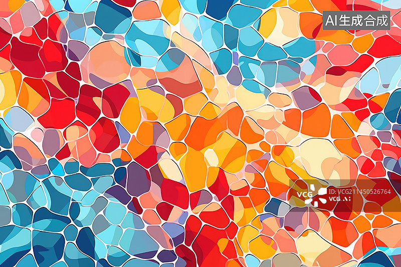 【AI数字艺术】彩色抽象色块图片素材