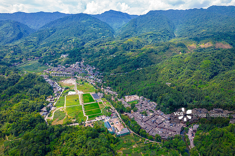 中国四川省雅安市雨城区上里古镇航拍图片素材