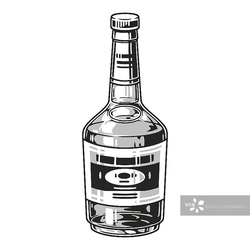干邑瓶单色复古元素图片素材