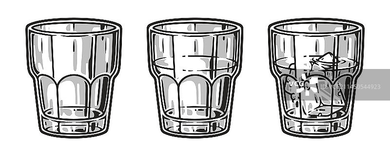 干邑眼镜套装单色标志图片素材