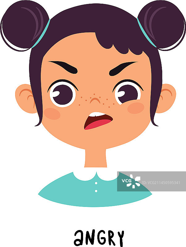 可爱的女孩生气表情图片素材