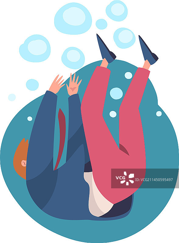 企业家溺水的概念图片素材