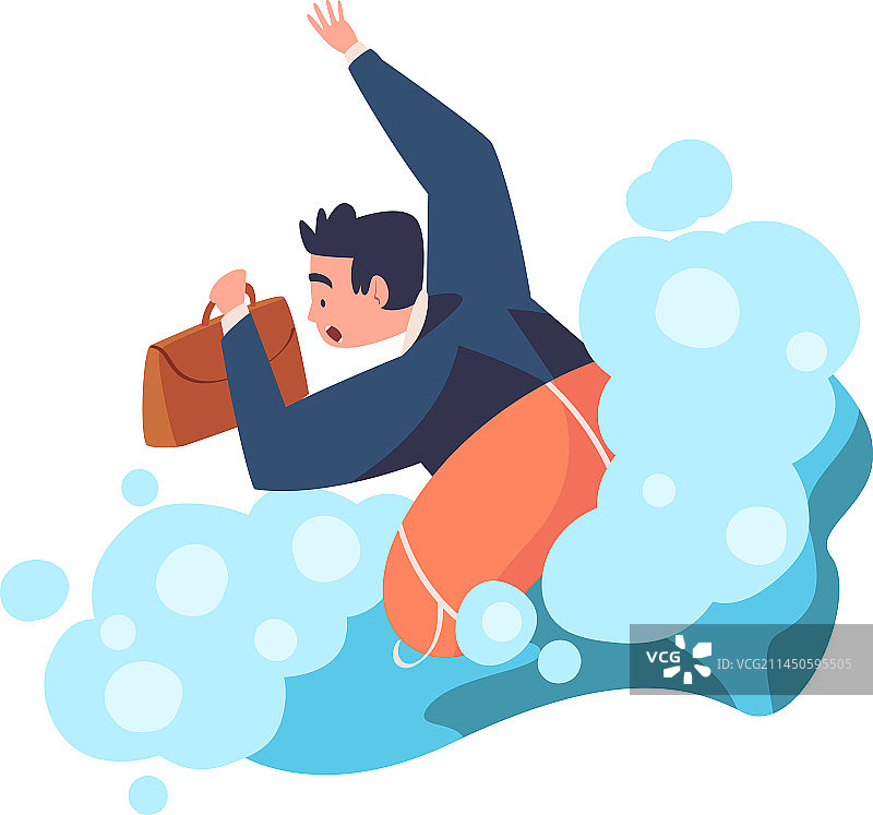 企业家溺水的概念图片素材