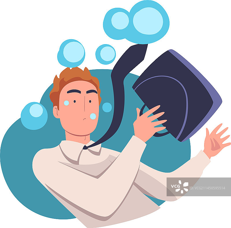 企业家溺水的概念图片素材
