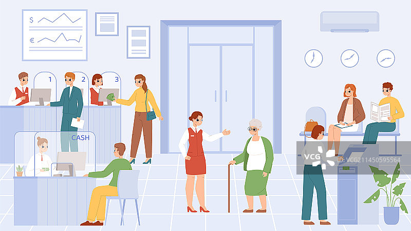 银行办公金融服务客户出纳图片素材