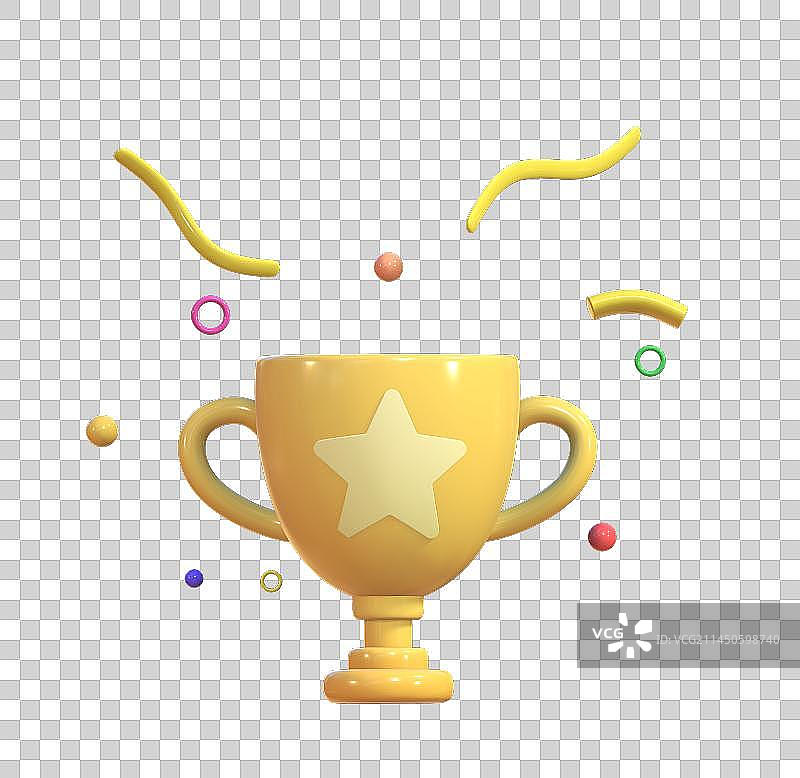 奖杯奖牌3D插画元素图片素材