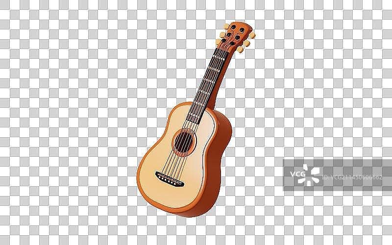 卡通吉他模型3D渲染图片素材