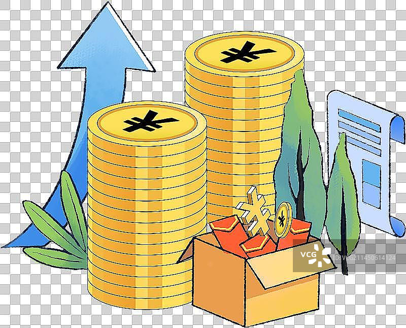 金钱增长小场景图片素材