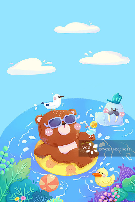 儿童插画《小熊Nike去旅行》图片素材