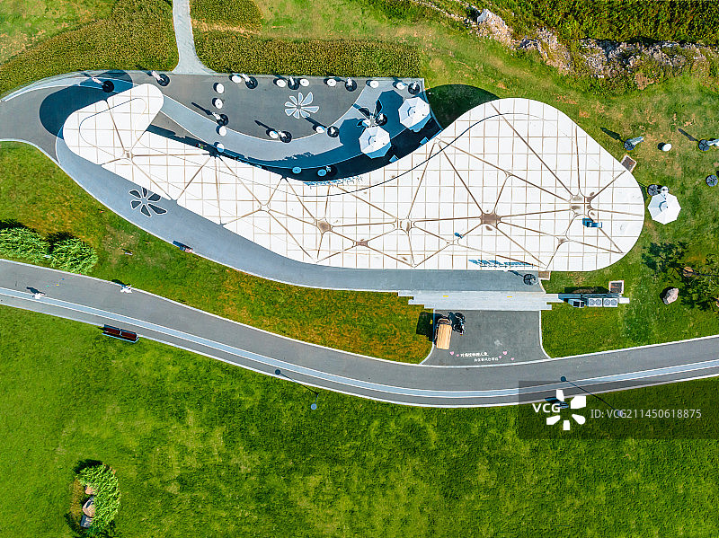 青岛——海之恋公园航拍视角风光图片素材